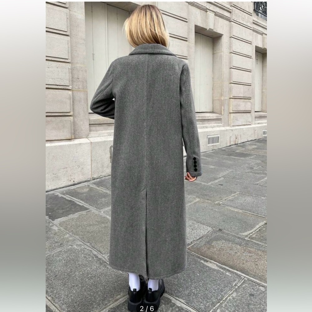 Women’s lapel polyester gray jacket Large